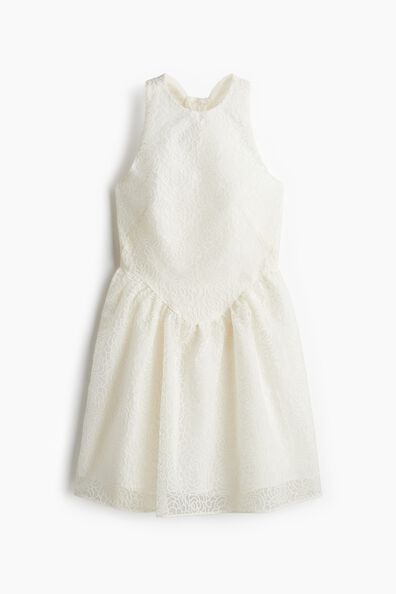 Embroidered halterneck dress