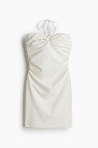 Ruched halterneck dress
