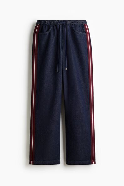 Denim drawstring trousers