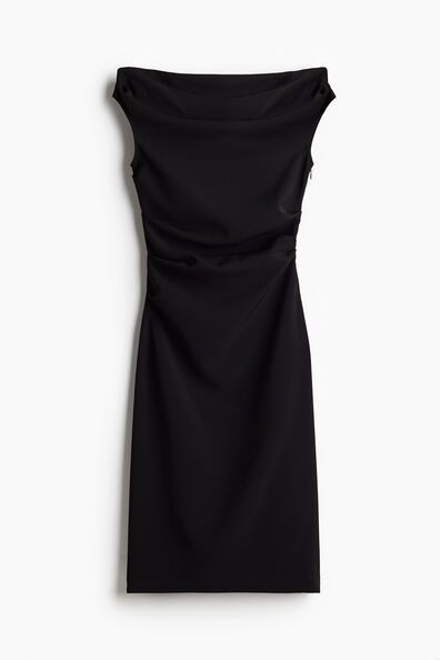 Draped twill dress