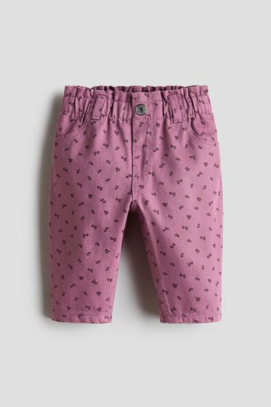 Printed twill trousers
