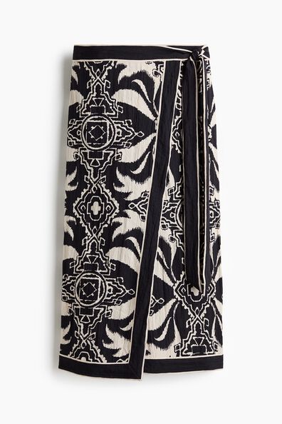 Printed wrap skirt