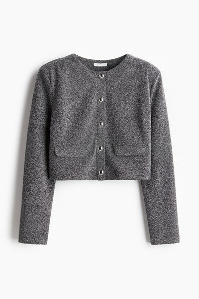 Shoulder-pad cardigan