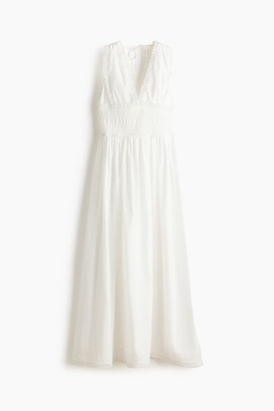Picot-trimmed cotton dress