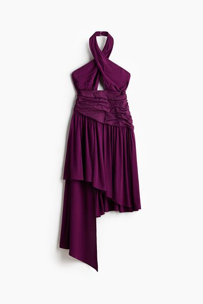 Asymmetric halterneck dress