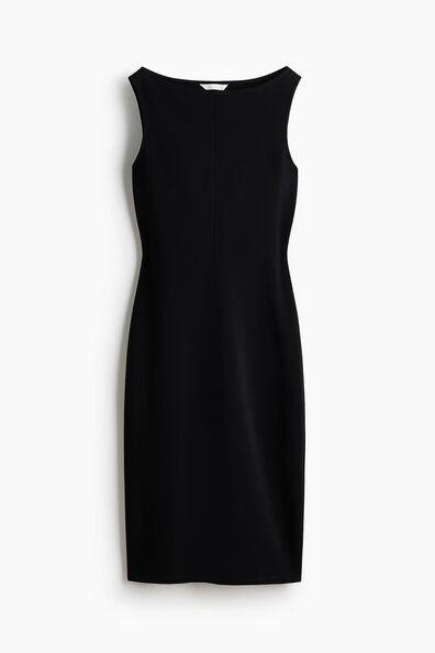 Boat-neck jersey dress