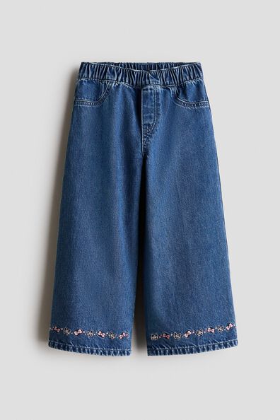 Embroidered straight leg jeans