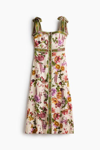 Tie-strap viscose-blend dress