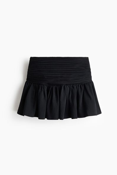 Ruched-waist mini skirt