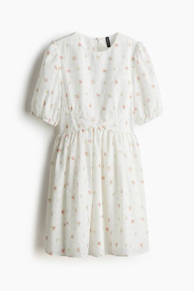 Embroidered open-back dress