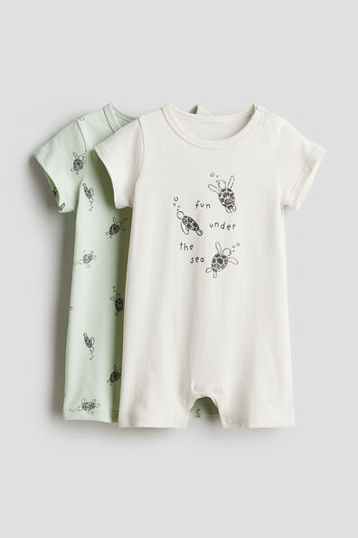 2-pack cotton jersey sleepsuits
