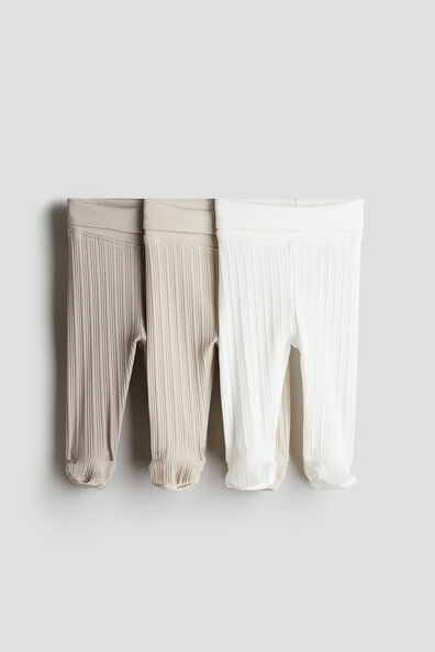 3-pack foldover-waist leggings