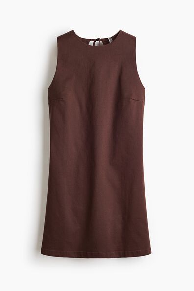 Open-back twill dress