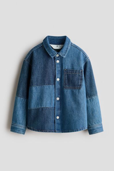Block-coloured denim shirt