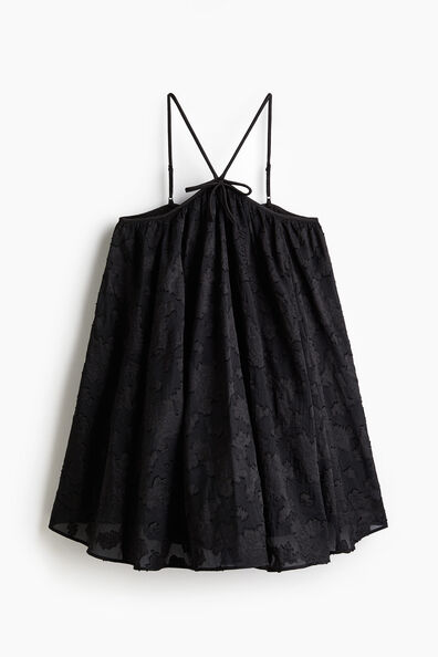 Jacquard-weave strappy dress