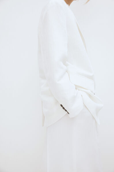 Oversized linen-blend blazer