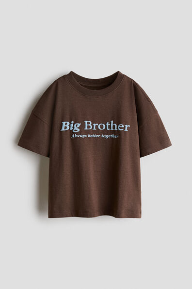 Print-motif cotton T-shirt