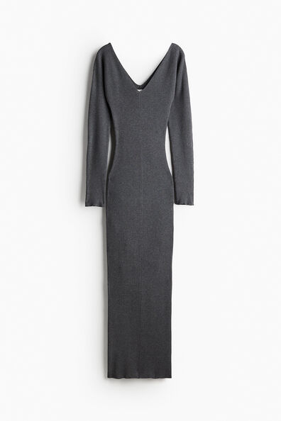 Rib-knit bodycon dress