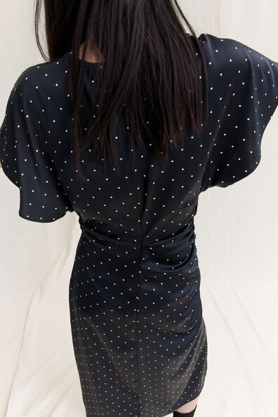 Cowl-neck satin dress