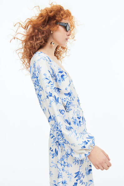 Tie-belt button-front dress