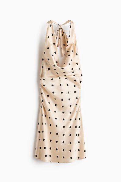 Halterneck satin dress