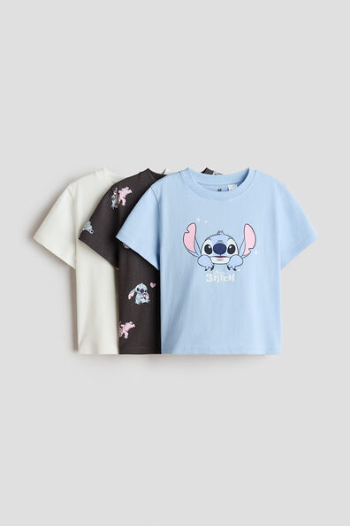 3-pack printed cotton T-shirts