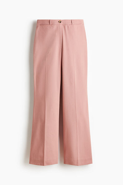 Flared twill trousers