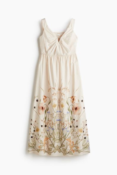 Linen-blend dress