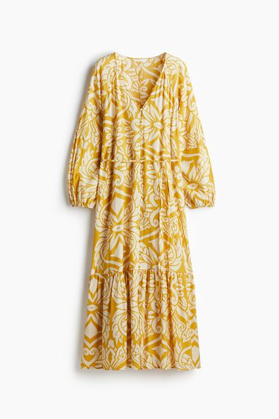 Tie-belt crêpe dress