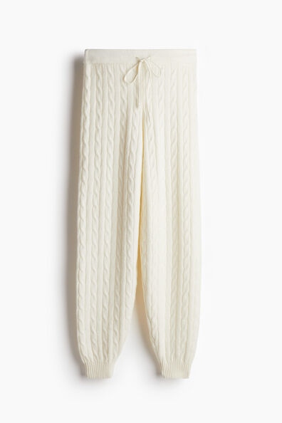 Cable-knit joggers