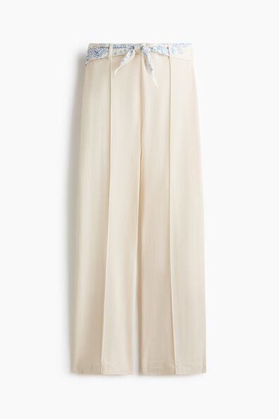 Scarf-detail trousers