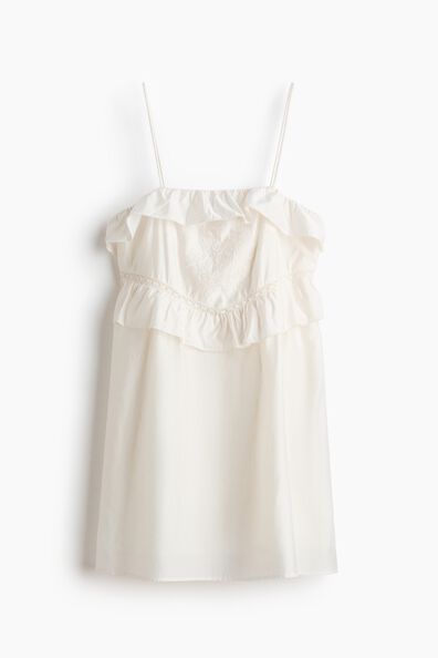 Frill-trimmed strappy dress