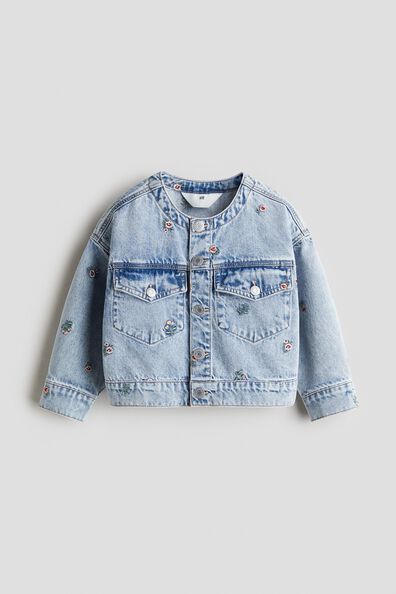 Embroidery-detail denim jacket