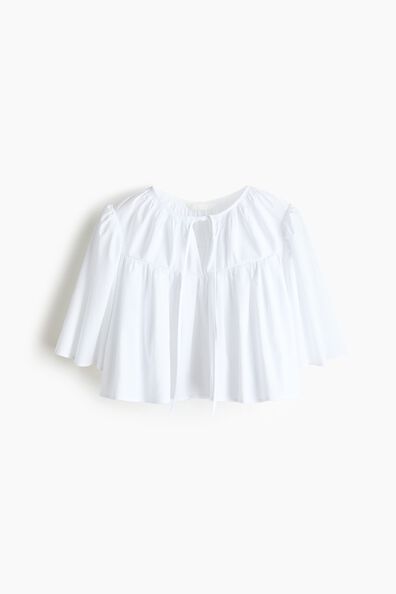 Cropped cotton blouse