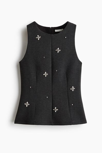 Embellished scuba top