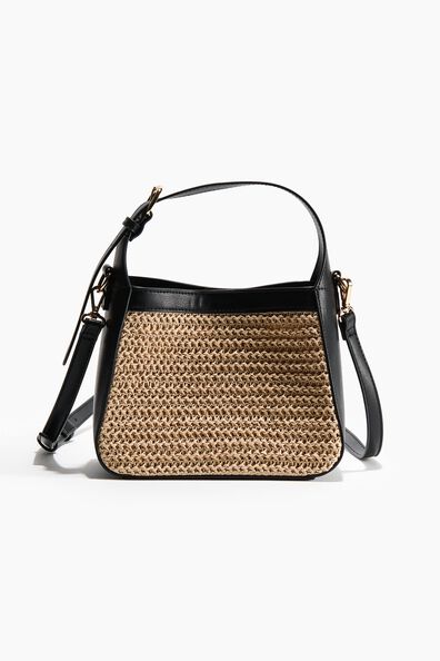Straw-detail crossbody bag