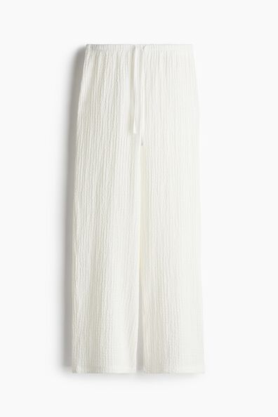 Crinkled drawstring trousers