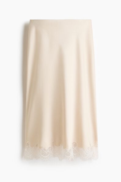 Lace-trimmed slip skirt