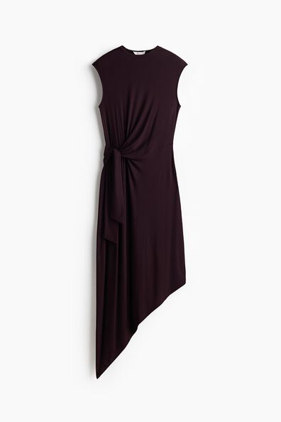 Asymmetric tie-detail dress