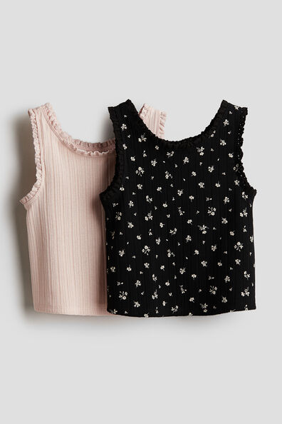 2-pack lace-trimmed vest tops