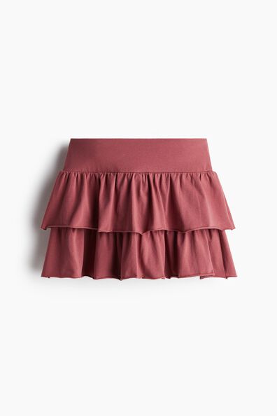 Tiered jersey mini skirt