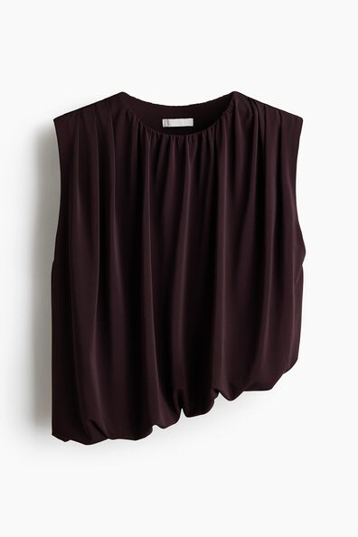 Draped bubble-hem top