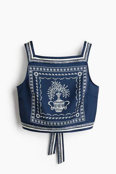 Cropped printed top