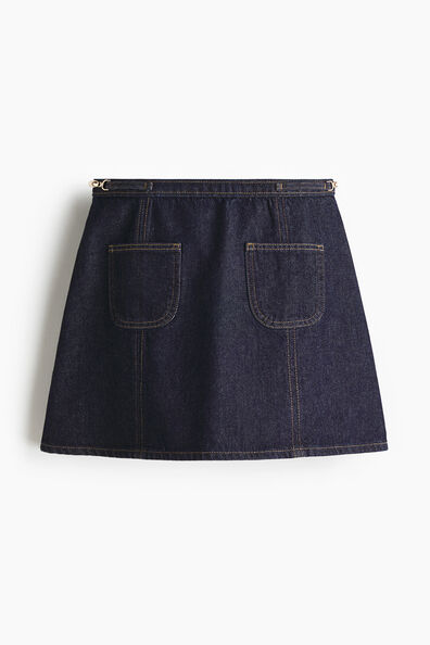 A-line denim skirt