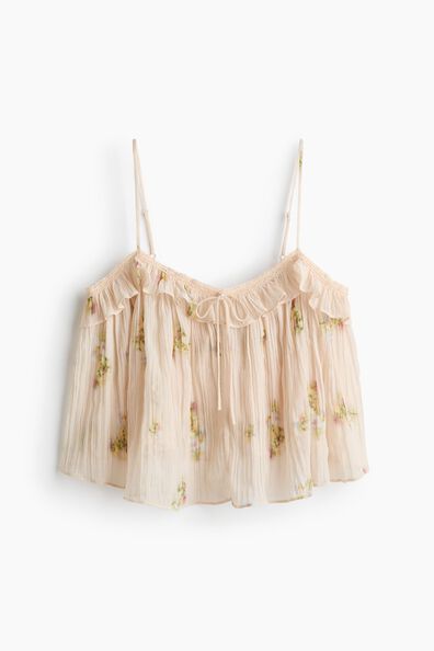 Crinkled tie-detail top