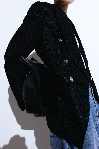 Textured-weave blazer