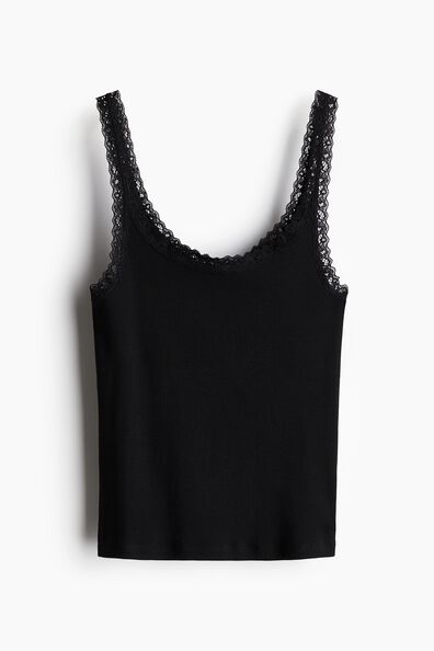 Lace-trimmed vest top