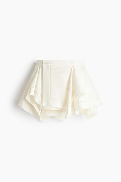 Draped-panel wrap skirt