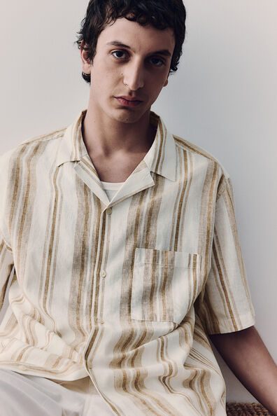 Regular Fit Linen-blend resort shirt