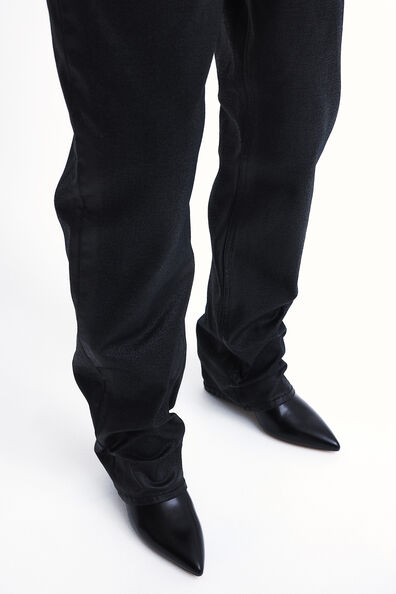 Coated Straight High Jeans